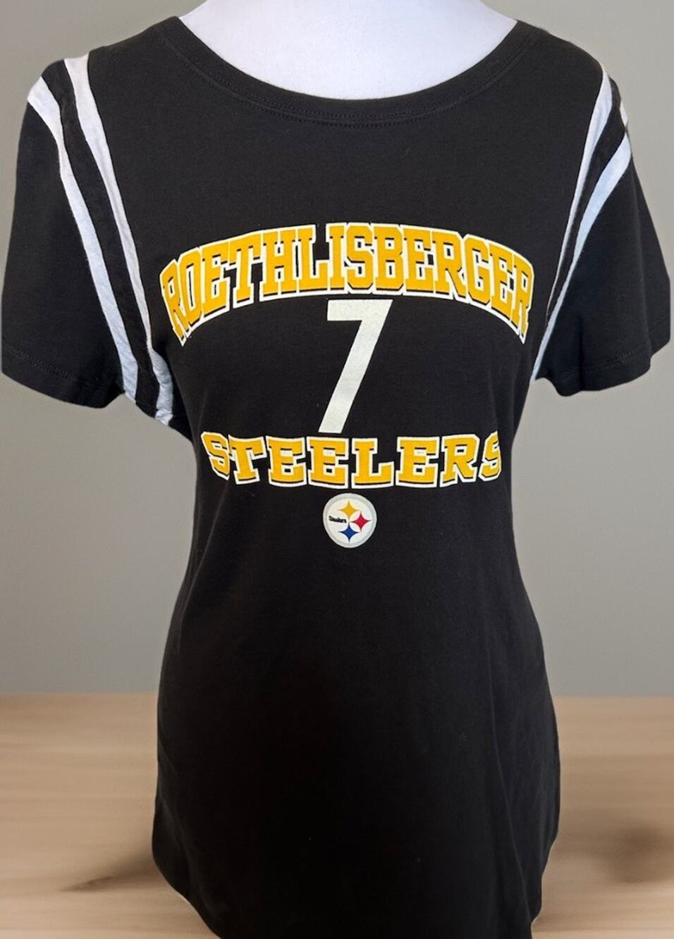 Y2K Pittsburgh Steelers Womens Shirt XL NFL Logo #7 ben roethlisberger Black